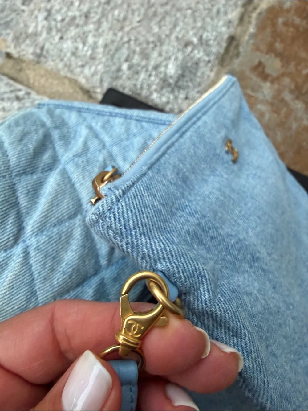 CHANEL quilted denim